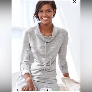 Talbots Light Gray Cowl Neck Lounge Sweater